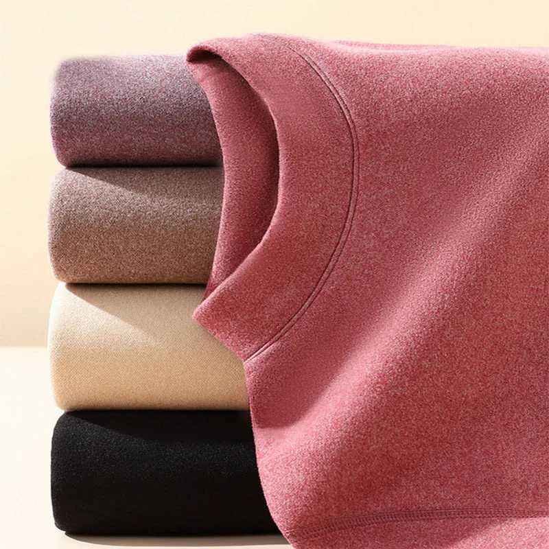1Set Ultra Thick Thermal Underwear Women Stand Collar Seamless Warm Lingerie Winter Long Sleeve Bottoming Thermal Clothing SetsT251020