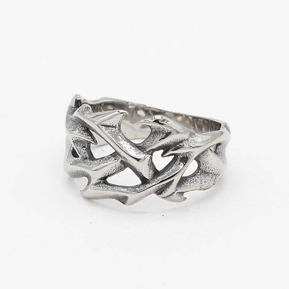 Vintage Punk Stainless Steel Crown of Thorns Rings For Men Women Hollow Out Design Fashion Party Male Jewelry Gifts J251020