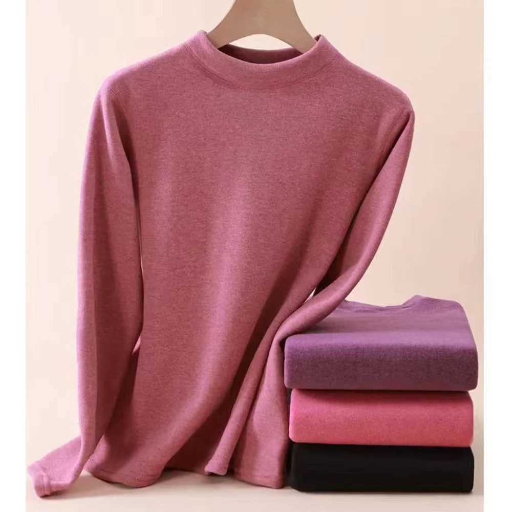 1Set Thick Thermal Underwear Women Stand Collar Seamless Warm Lingerie Winter Long Sleeve Bottoming Solid Thermal Clothing SetsT251020