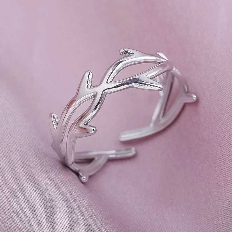 Thistles Thorns Open Adjustable Stainless Steel Rings For Women Men Accessories Fashion Jewelry Finger Ring Punk Vintage Gift J251020