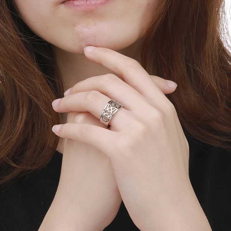 Unift Vintage Hollow Irish Celtics Knot Ring Stainless Steel Nordic Jewelry For Men Women Supernatural Amulet Accessories Gift J251020