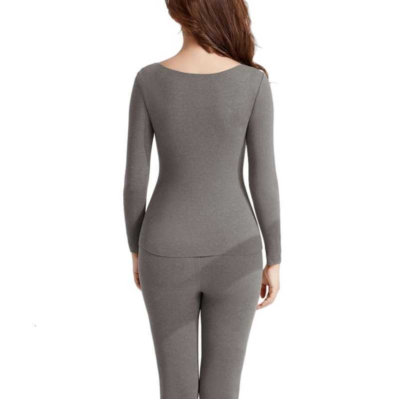 Womens Seamless Thermal Underwear Set Keep Warm in Winter Long Sleeve Top and Bottom SuitT251020