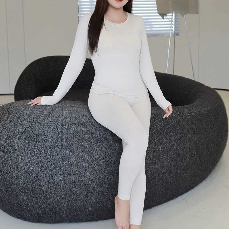 4XL Fashion Plus Size Womens Long John Premium Autumn Elastic Comfortable Thermal Underwear Slim Tops And Pants 9404T251020