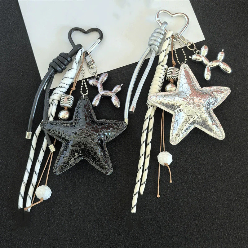 PU Leather Starfish Bag Charm Cute Decorative Keychain Decoration Fashion Braided Rope Bag Accessorie 251030