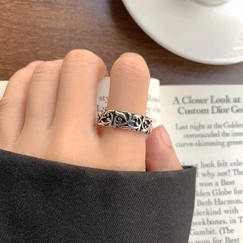 Gothic Personality Cross Sterling Silver Rings Men and Women Lovers Trendsetter Retro Thai Silver Eternal Rattan Ring Jewelry J251020