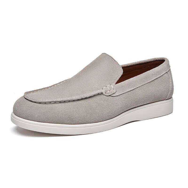 British Style Suede Leather Frosted Loafers Lazy Bean Men Casual Formal Boat Men's Vulcanize Male Shoes Adult