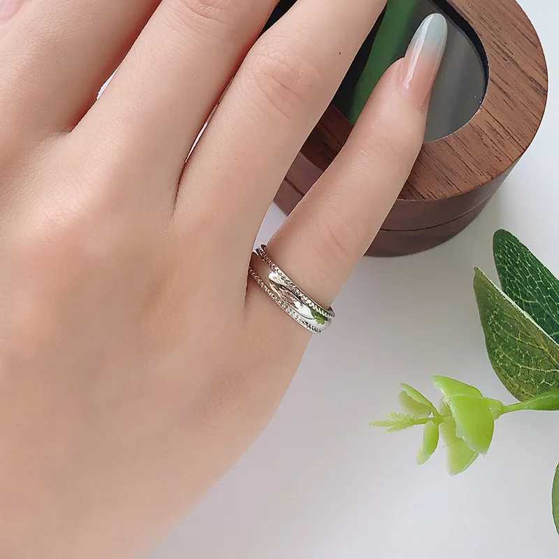 Womens Jewelry 925 Sterling Silver Simple Adjustable Rings For Women Couple High Quality Accessories Prevent Allergy J251020