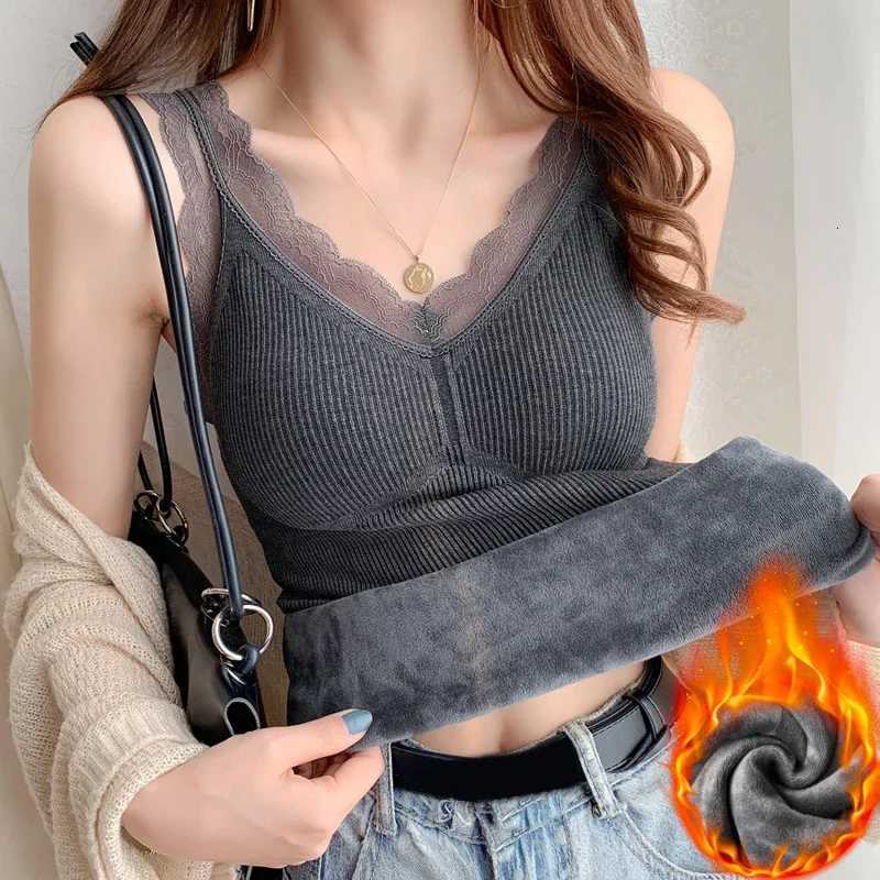 Thermal Underwear Vest Thermo Lingerie Woman Winter Clothing Warm Top Inner Wear Thermo Shirt Undershirt Intimate LaceT251020
