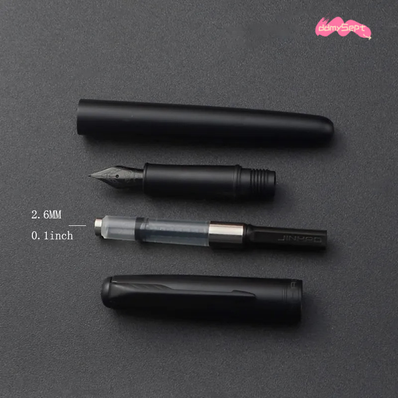 wholesale Premium Writing Instrument - All Black Metal Fountain Pen, Fine Nib 0.5mm for Office, School, and Personal Use ddmysept