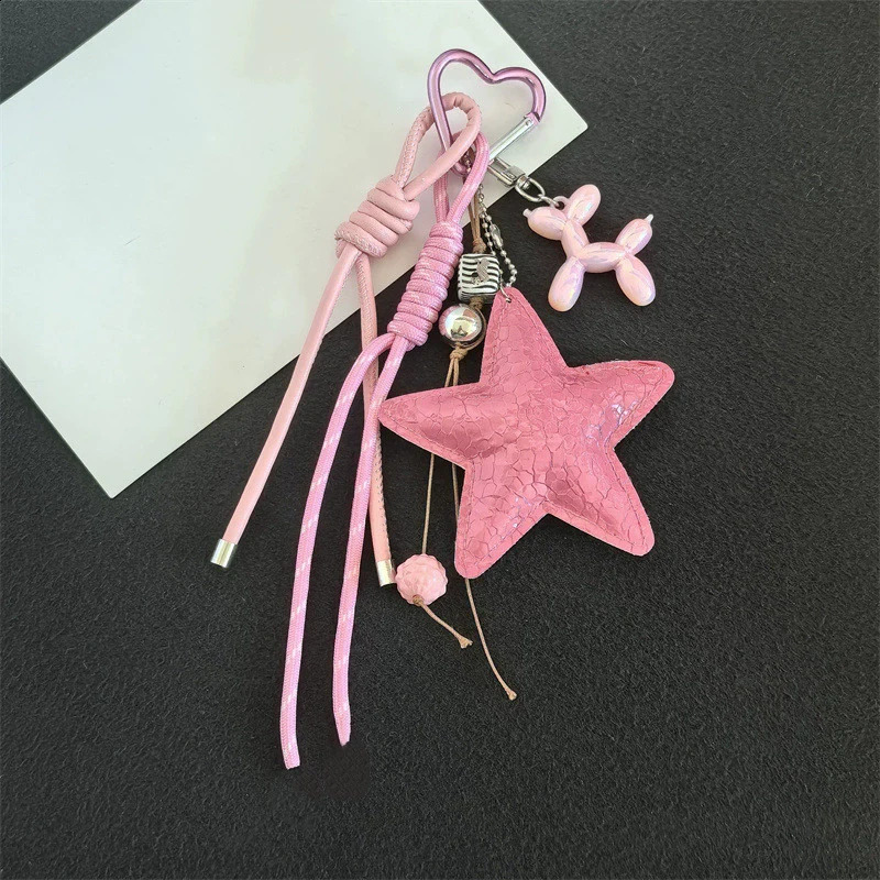 PU Leather Starfish Bag Charm Cute Decorative Keychain Decoration Fashion Braided Rope Bag Accessorie 251030