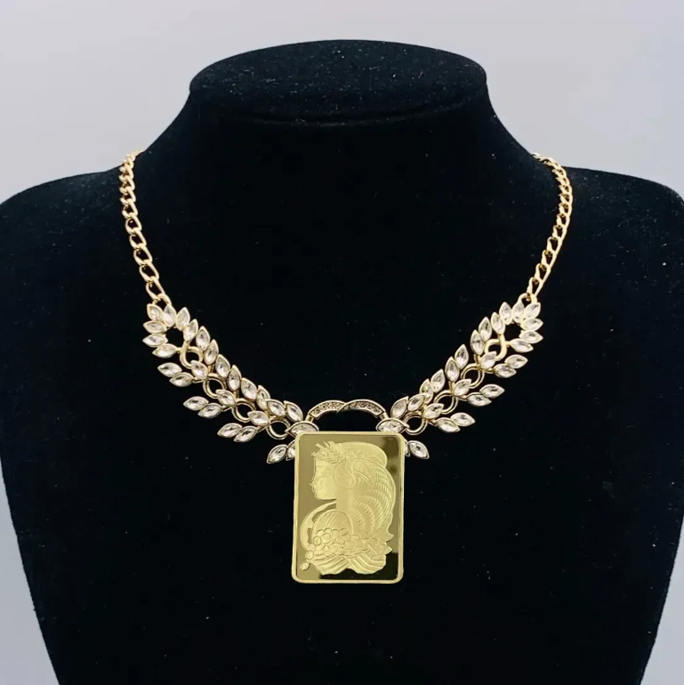 1 OZ bullion 24K High-quality gold statue necklace designer jewelry pendant jewelry men and women luxury gifts