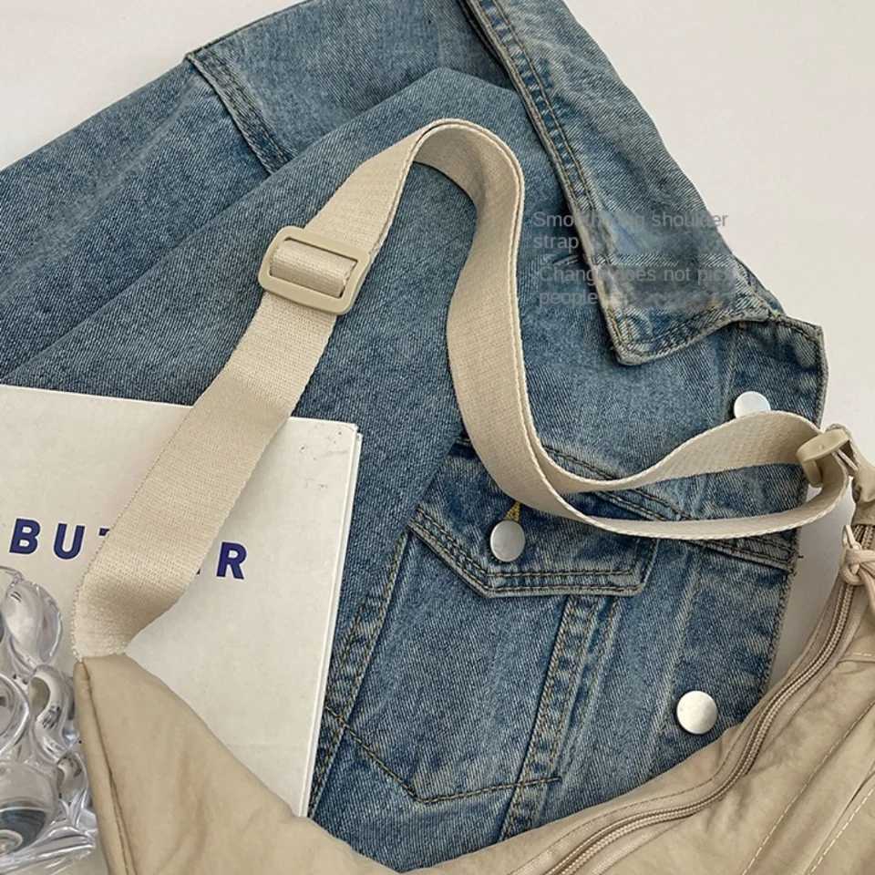 New Canvas Crossbody Bags Large Capacity Korean Simplified Shoulder Bag Lightweight Solid Color Dumpling Bag TravelT251020