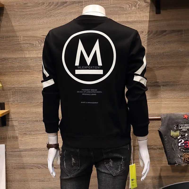 Fashion ONeck Spliced Casual Printed Letter Sweatshirts Mens Clothing 2025 Spring New Loose Allmatch Tops Korean Sweatshirts W251020
