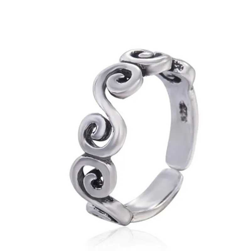 Popular Creative Personality 925 Sterling Silver Jewelry Thai Silver ful Female Simple Fashion Opening Rings R263 J251020