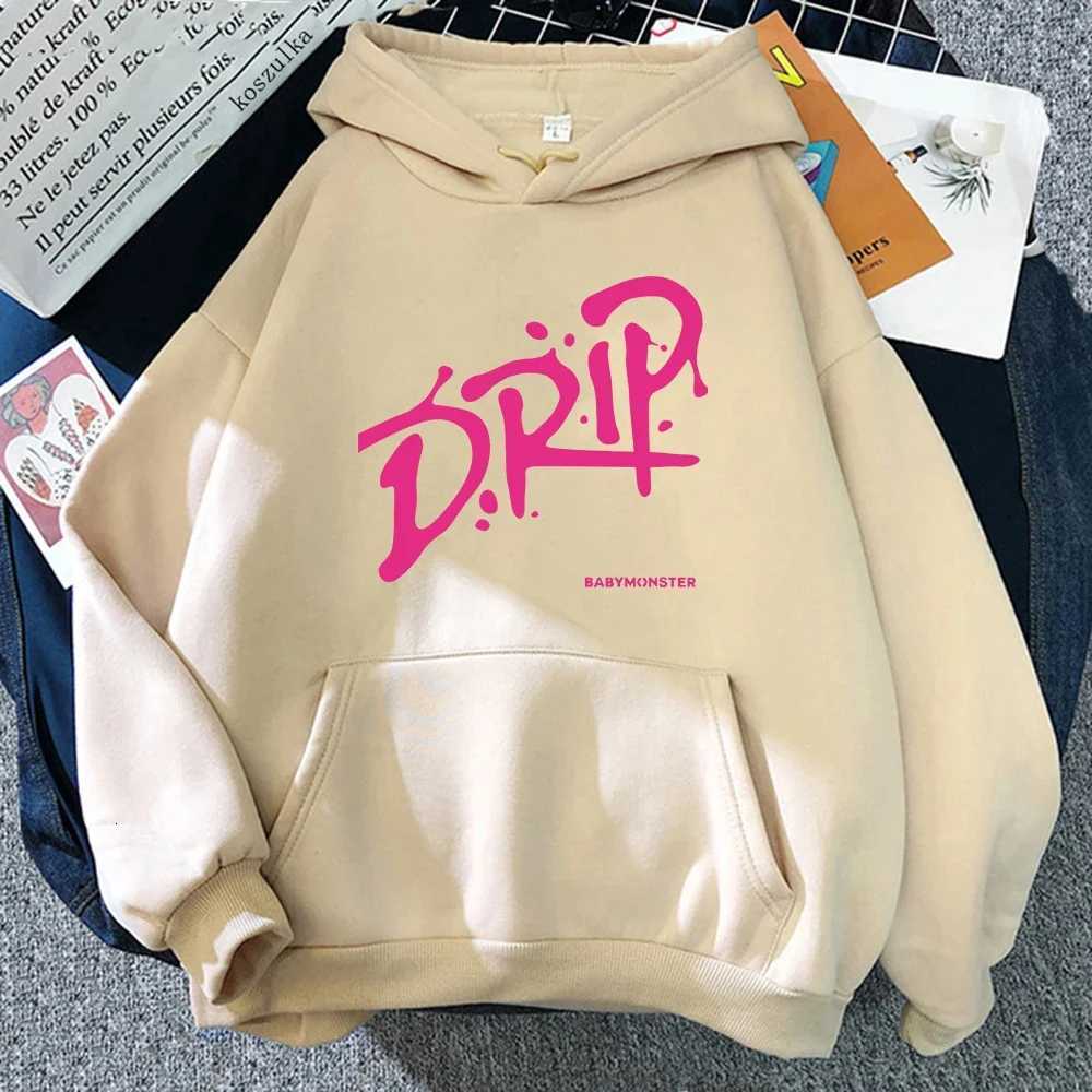 Babymonster Album Drip Hoodie 2024 Retro Womenmen Harajuku Aesthetic Hoodies Unisex Autumn Winter Pullover Sweatshirt Vintage W251020