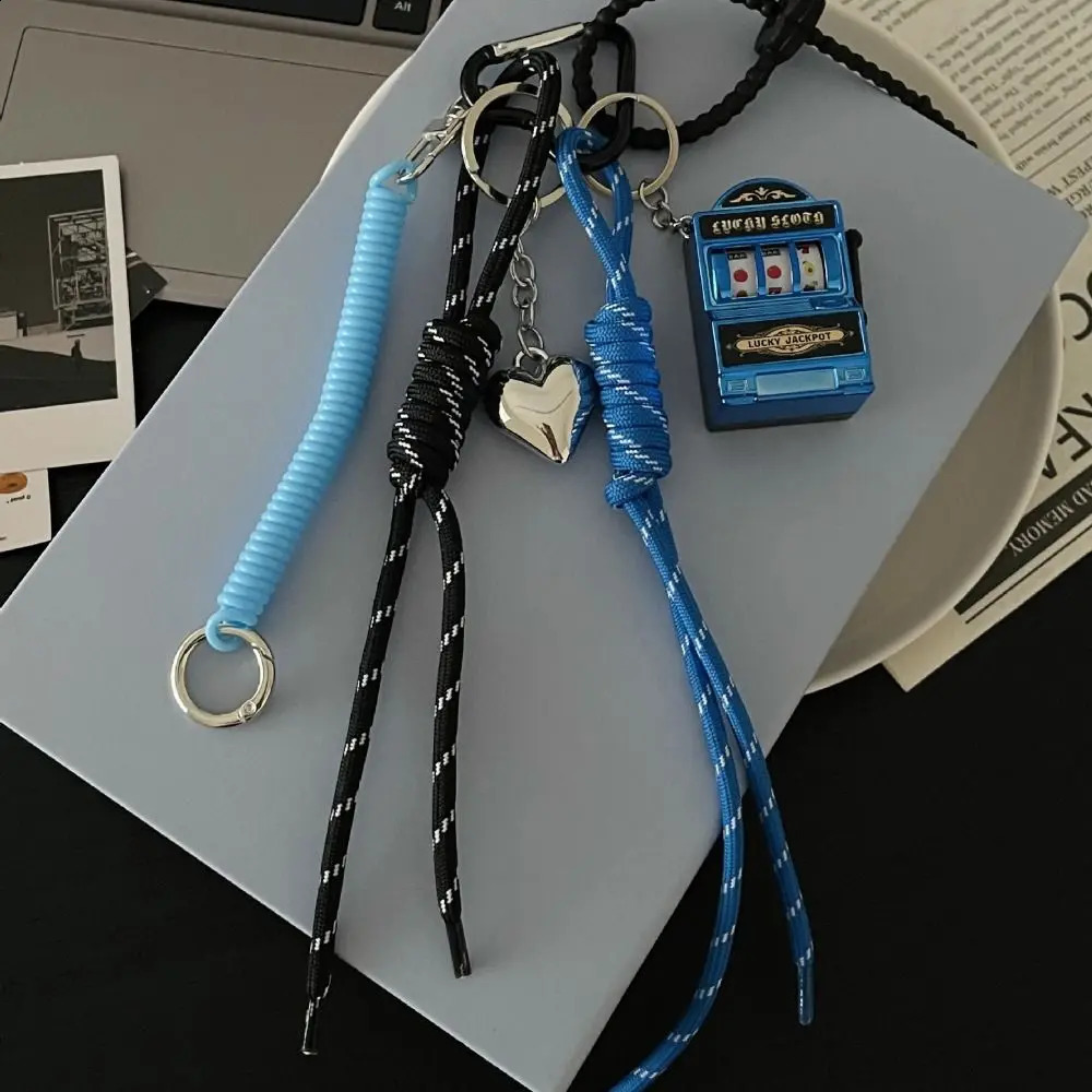 Couple Bag Hanging Keychain Phone Pendant Keyring Creative Woven Rope Metal Bag Accessories Handbag Gift Men Women Jewelry 251017