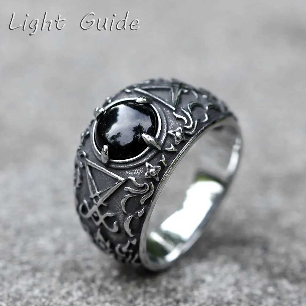 2022 NEW Mens 316L stainlesssteel rings Vintage Lucifer Satan Punk Rock Personality Religion Jewelry Gift free shipping J251020