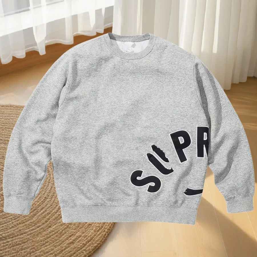 New Men's designer American street fashion brand letter embroidery men's pure cotton plus size sweat absorbing y2k sup hip hop hoodie