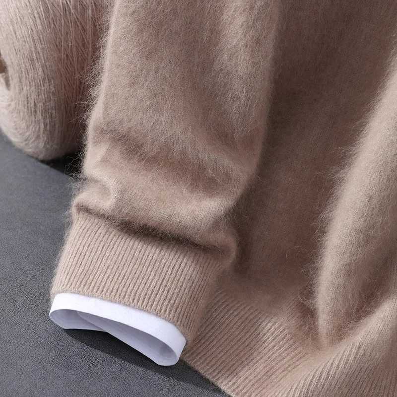 Spring Autumn Men Hooded Pullover Basic Style Cashmere Sweater 00 Mink Cashmere Knitted Solid Color Warm Casual Knitwear Tops W251020
