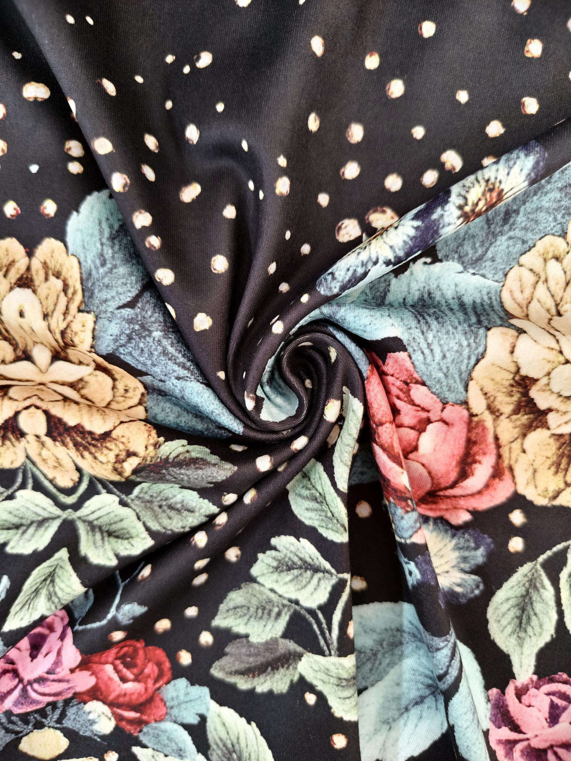 Women's Autumn & Winter Floral Printed Long - Sleeve Midi Dress, Casual Commute & Party Milk Silk DressCF55431