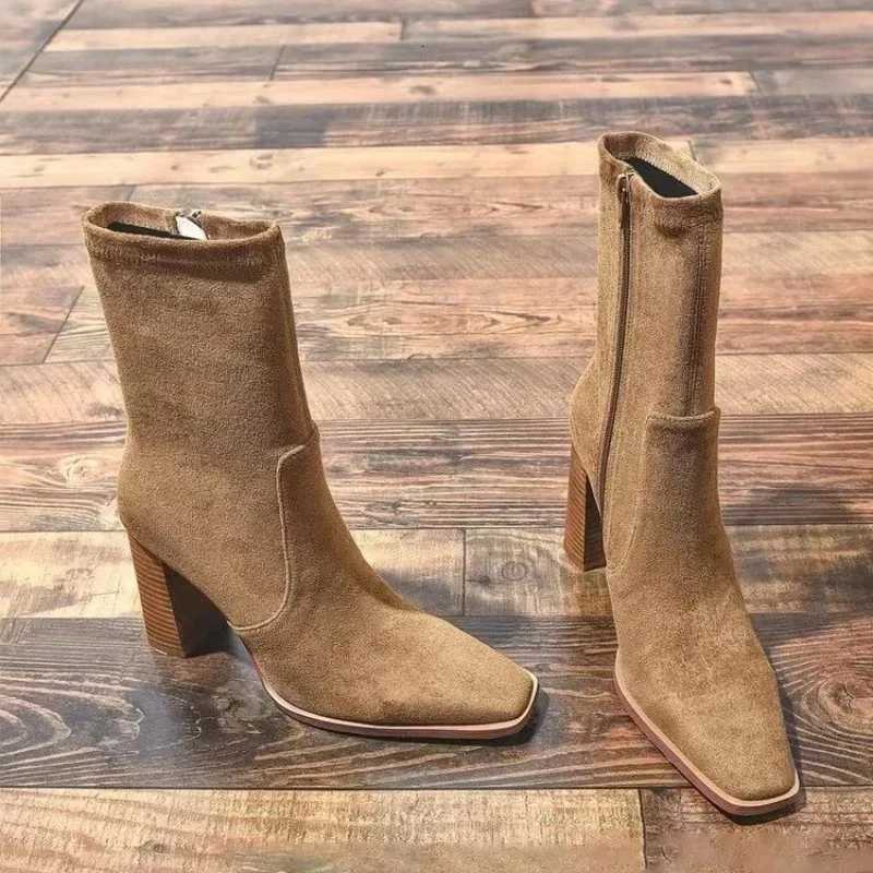 Women Ankle Boots 2025 New Square Heel Platform Boots Women Sexy High Heels Shoes Winter Casual Fi Boots Shoes for WomenXJ251020