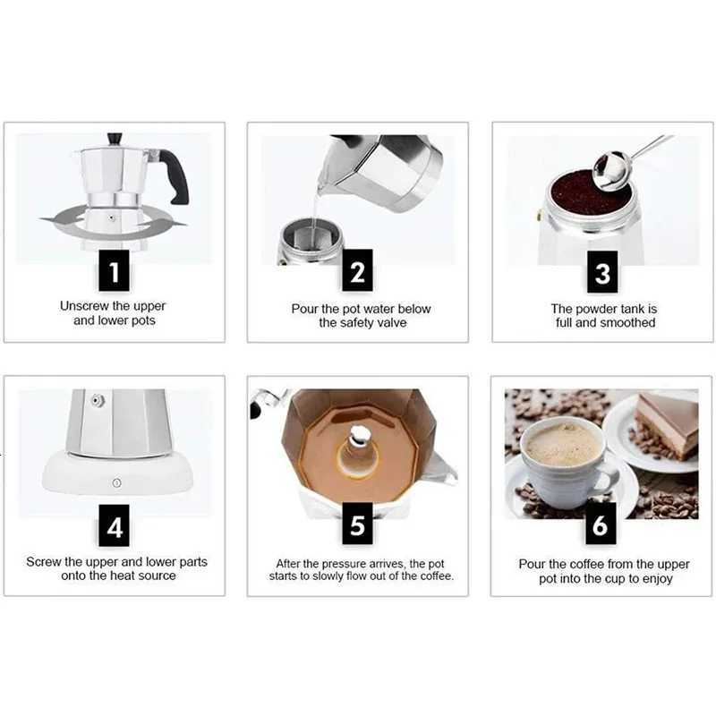 Octagonal Moka Coffee Kettle Latte Percolator resso Pot He Off Travel Outdoor Camping Tableware Aluminum Coffee Tea Pot Y251020