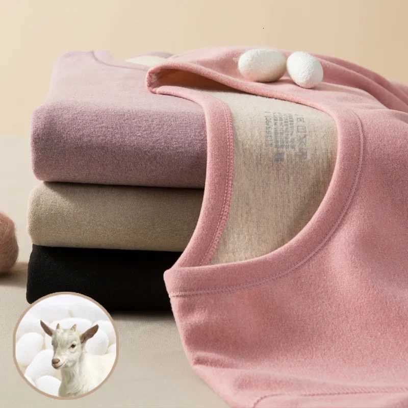 Velvet Thick Warm Long John Women Winter Clothes Wool Thermal Underwear For Men Plus Size Thermal Set Female Second Skin SuitT251020