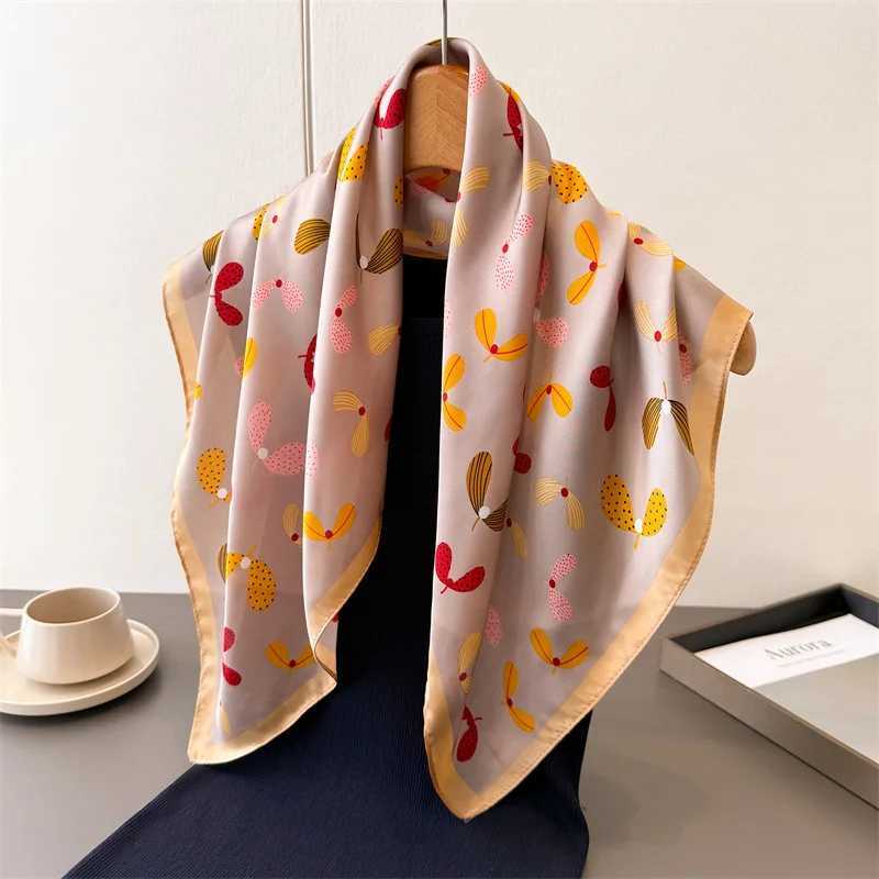 Luxury Silk Square Scarf Women Satin Neck Hair Tie Band Soft Work Neckerchife New Hijab Head Female Foulard Kerchief Shawl Wraps11 D2510201