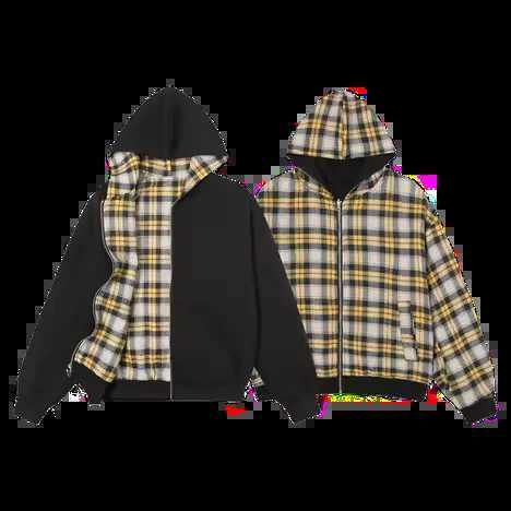 High Street Trendy Clothing New Style Twosided Fashion Loose Plaid Sweatshirt Harajuku Retro Casual Double Zipper Hoodie Women W251020