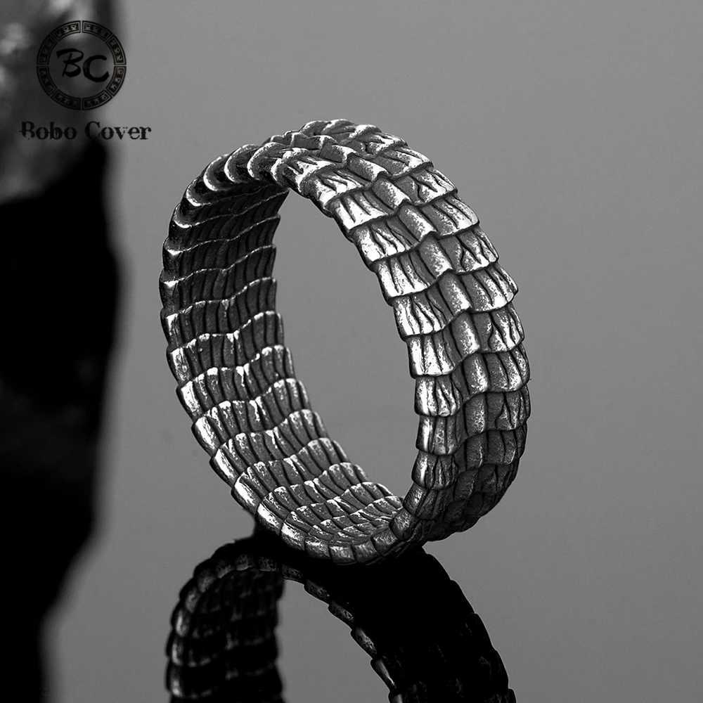 Norse Mythology Ouroboros Finger Ring Mens Antique Stainless Steel Vikings Midgard Serpent Jormungand Male Scandinavian Jewelry J251020