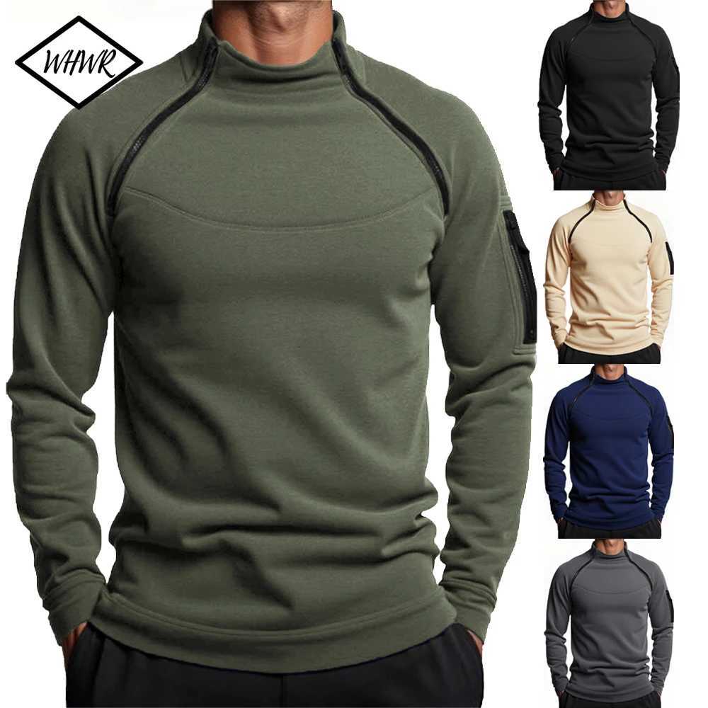Mens Warm Polar Fleece Hoodies Spring Autumn Winter Tactical Long Sleeve Pullover Fashion Zipper Design Sweatshirt Streetwear W251020