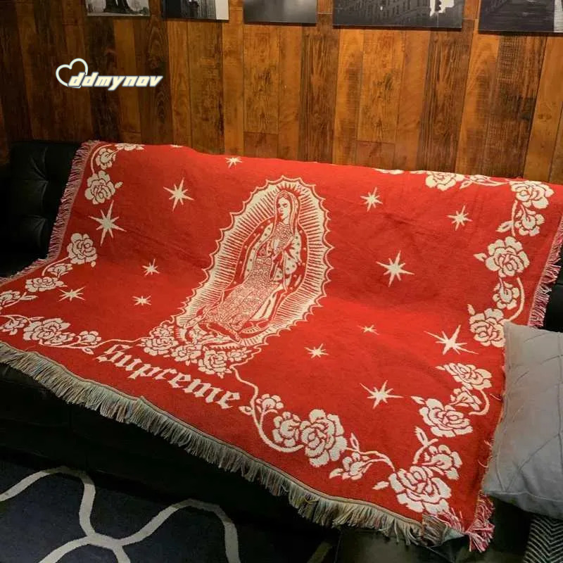 Tapestry Street Art Blanket - Virgin Mary Design, Lightweight Throw for Camping, Sofa Decor, and Xmas Blankets ddmynov ddmynov