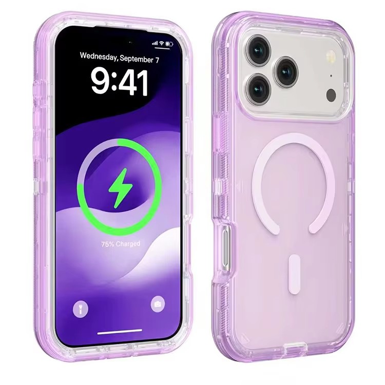 Magnetic Clear Phone Case Rugged Anti-drop 3 in 1 Heavy Duty Defender Case for iPhone 17 PRO 16 PLUS 15 14 Magsafe Protective Cover - view 9