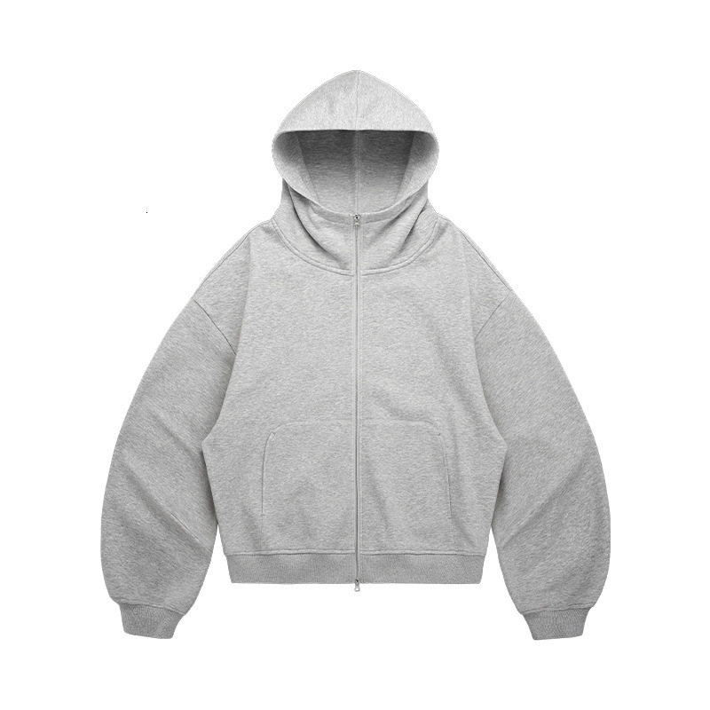 Jie Zhan Men's Clothing | Curved Designer Hoodie Jacket Tracksuit Men Polo Veste Coat Sleeve Boxy Hoodie 25 Autumn Winter New Eggshell Fleece Zip