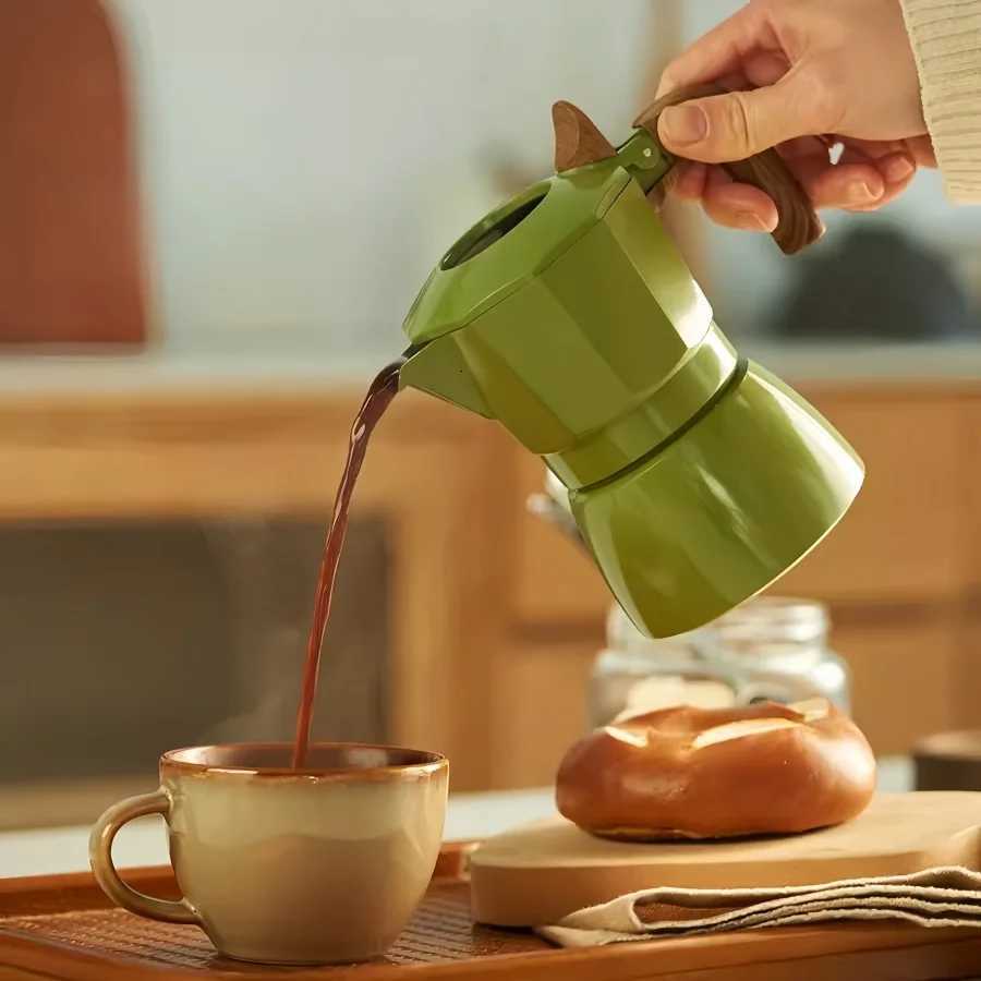 Upgraded Doublevalve Moka Pot Doublevalve Extraction Hollow Visual resso Pot Professional He Cafe Outdoor CoffeeEquipment Y251020