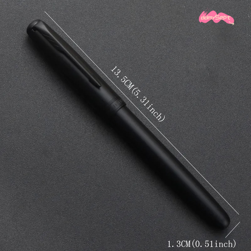 wholesale Premium Writing Instrument - All Black Metal Fountain Pen, Fine Nib 0.5mm for Office, School, and Personal Use ddmysept