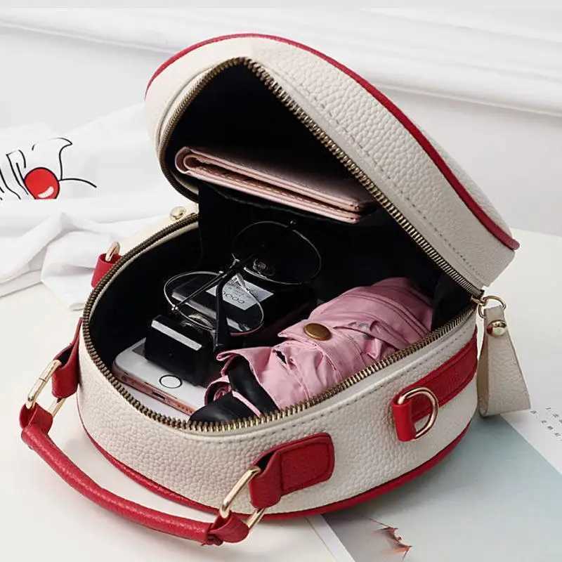Fashion Cherry Pattern Sweet Girls Small Round Bag Handbag Simple Casual Student Mini Travel Backpack Handbags Shoulder BagsT251020