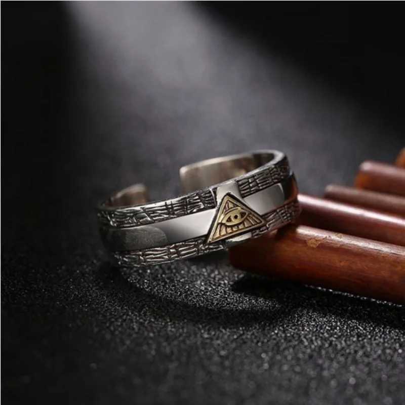 Buyee 925 Sterling Silver Female Ring Finger Golden Eye Open Ring for Men Women Fashion Party Gift Fine Jewelry Circle J251020