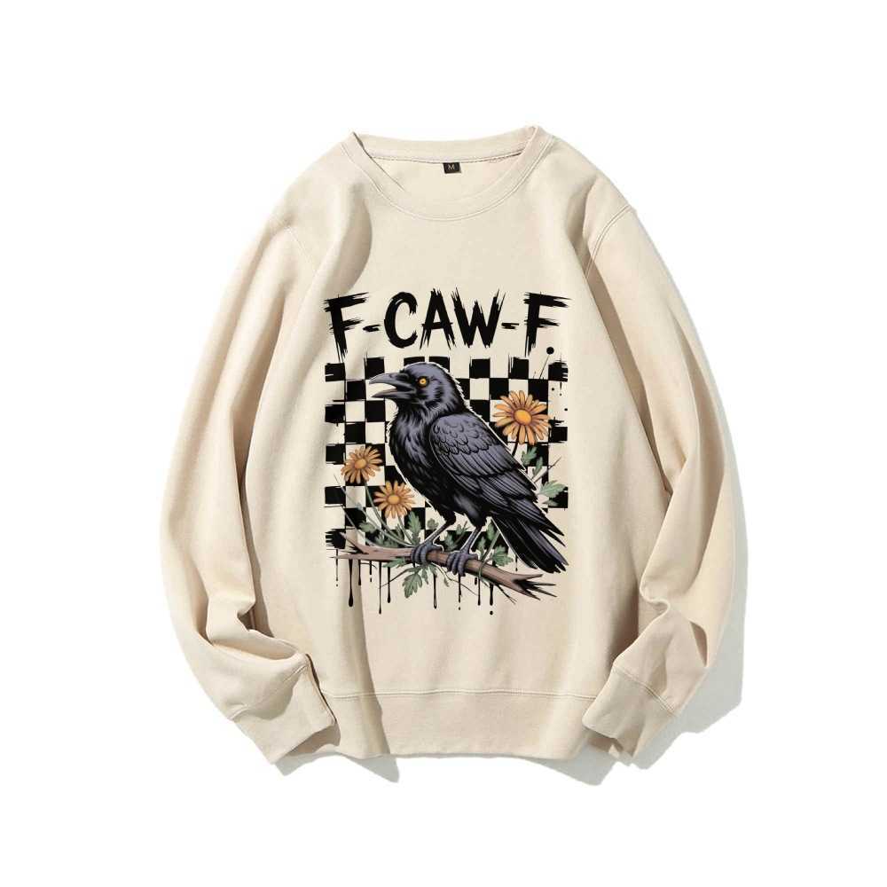 Black crow pattern printed new autumn style best-selling loose-fitting casual hoodie Z251020