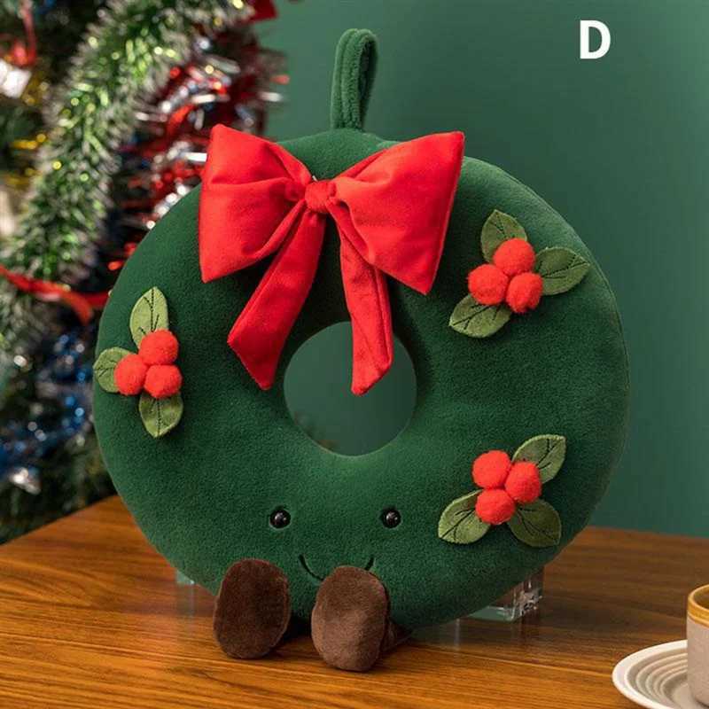 A008 Christmas New Plush Pillow Stuffed Chocolate Cookie House Shape Decor Cushion Cute Funny Xmas Tree Party Decor Doll J251020