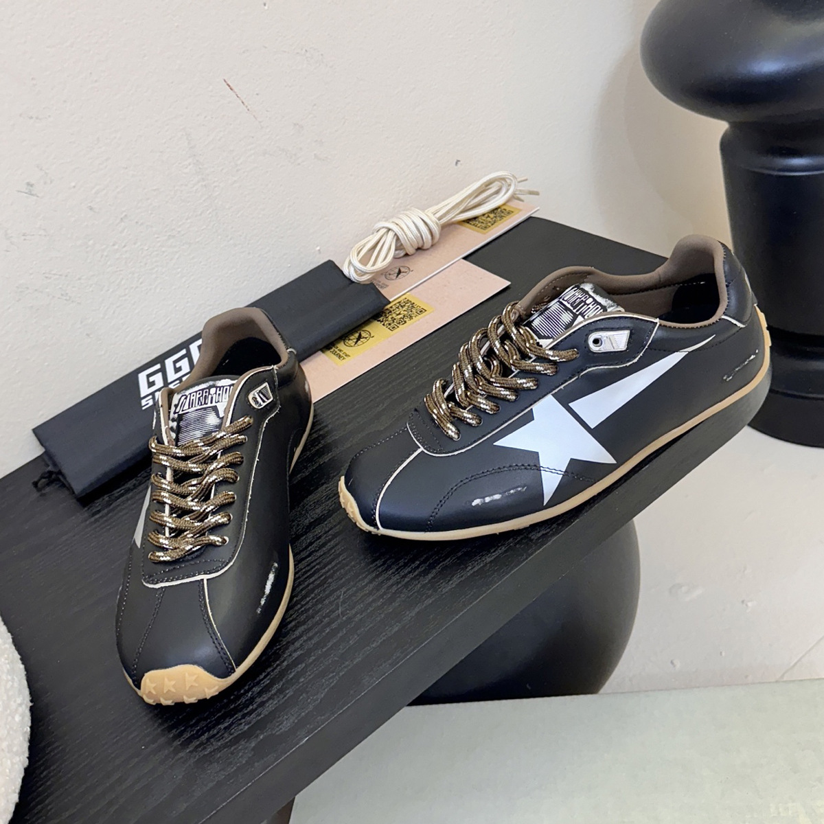 Leopard print leather German training shoes thin sole casual sports Forrest Gump shoes flat dirty shoes old star little dirty shoe girl