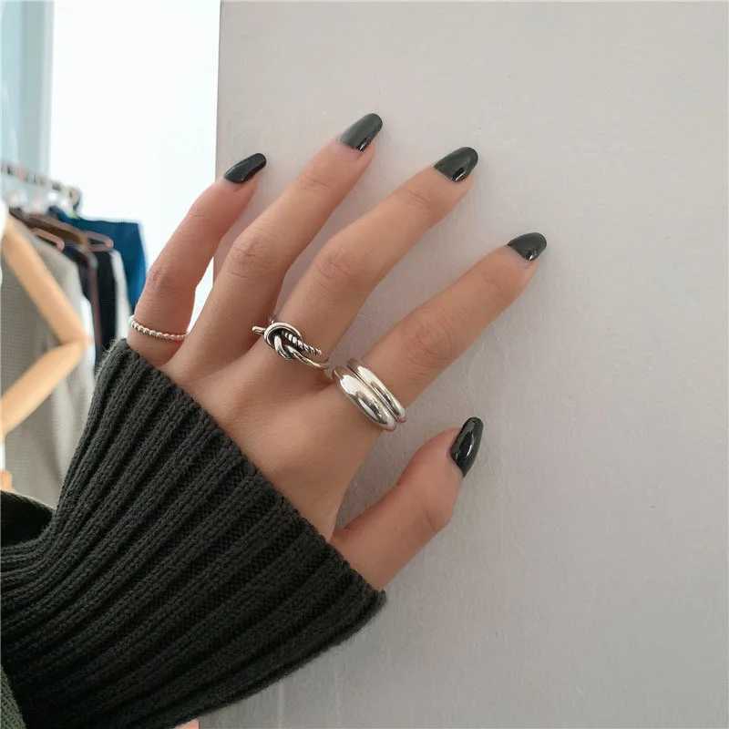 VENTFILLE 925 Sterling Silver Minimalism Cross Knot Thai Silver Rings Open Finger Ring For Women Men Jewelry Gifts J251020