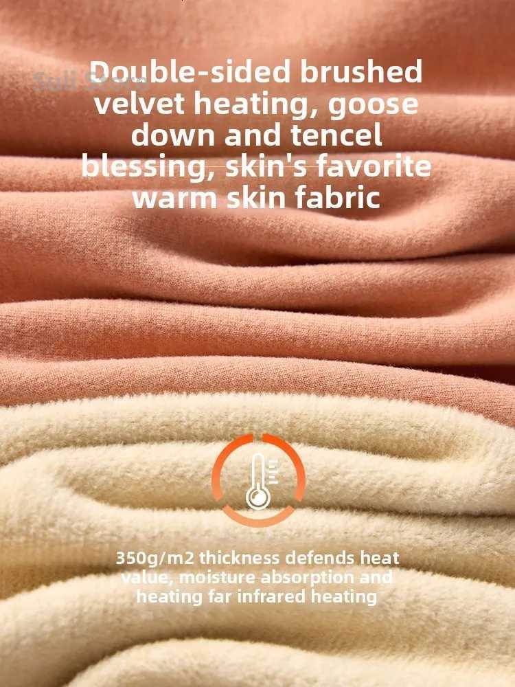 Womens Thermal Underwear 2025 New Fleece Lined Thickened Winter Heating Womens Base Layer Top and Bottom SetT251020