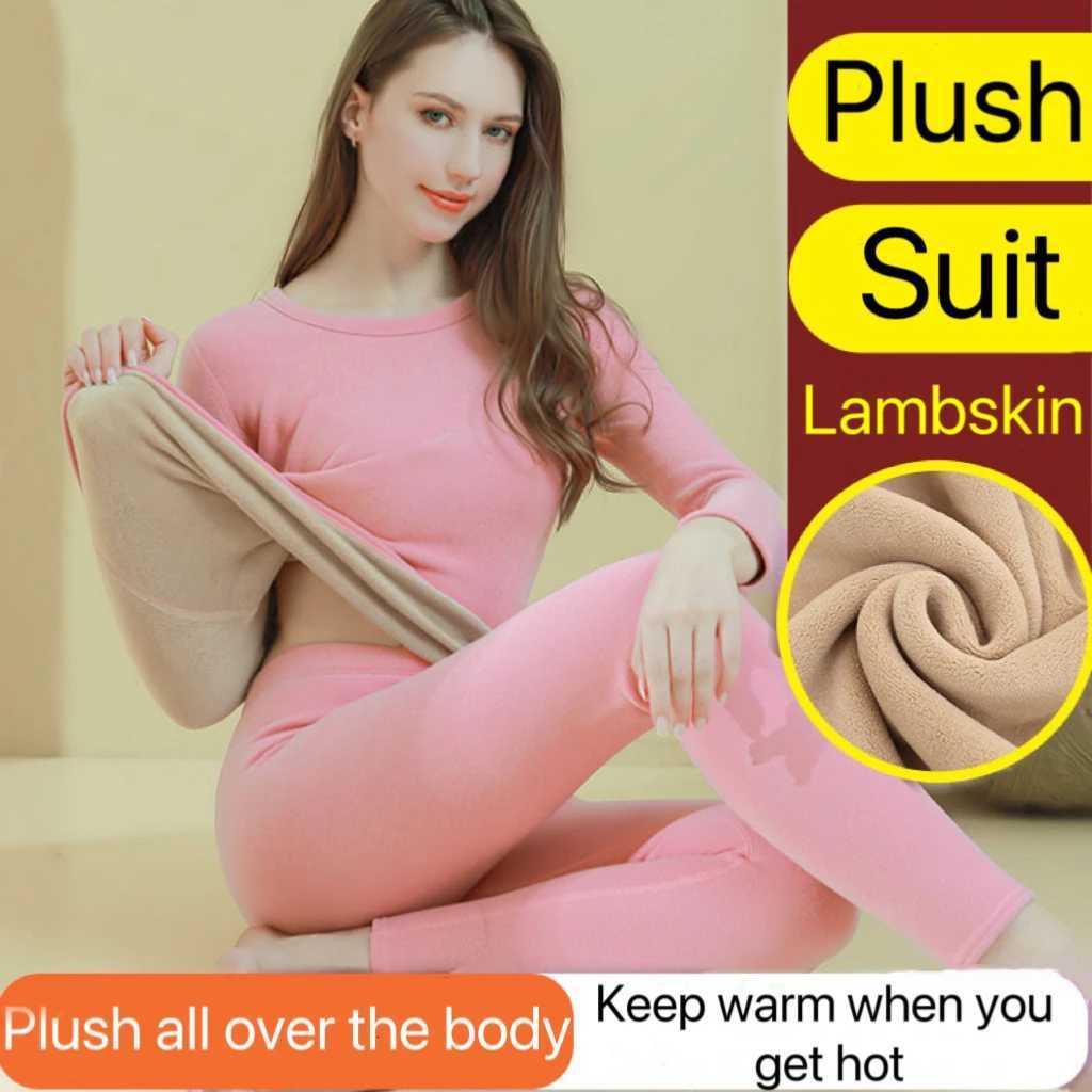 Womens Thermal Underwear Sexy Ladies Intimates Seamless Warm Lingerie Long Sleeve Thickened Pajamas Suit Womens Underwear SetT251020