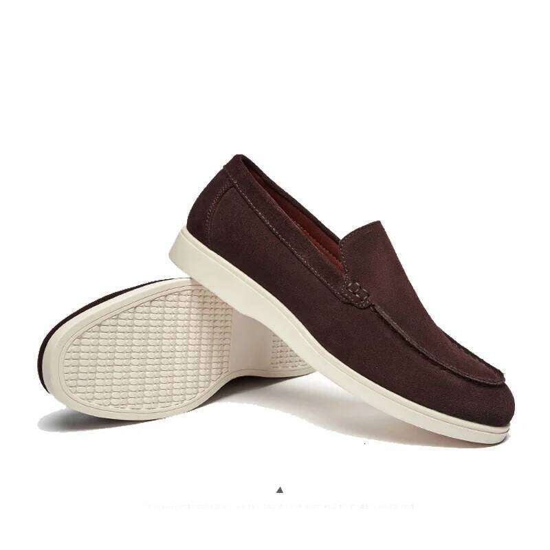 British Style Suede Leather Frosted Loafers Lazy Bean Men Casual Formal Boat Men's Vulcanize Male Shoes Adult