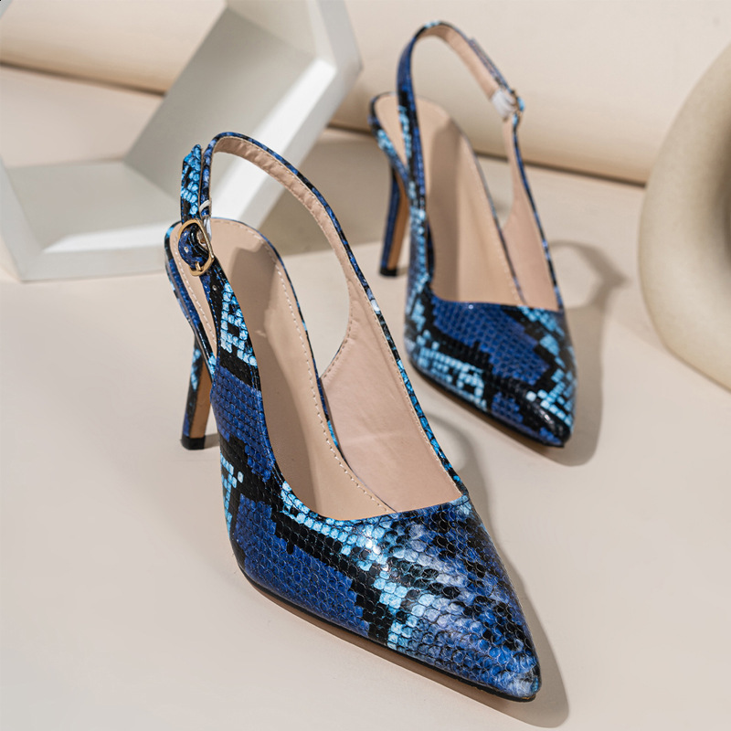 Pumps Womens Snakeskin Print Pyramid Heel Pumps Sexy Pointed High Heels Elegant Dress Shoes Womens Sandals Platform 250306