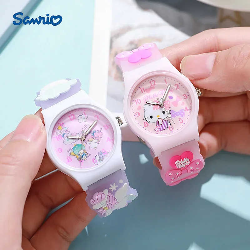 Sanrio Sanrio Hello Kitty Children Wrist Watch Kuromi Cinnamoroll My Melody Kawaii Waterproof Silica Gel Chronograph Watch Student Gift L251020