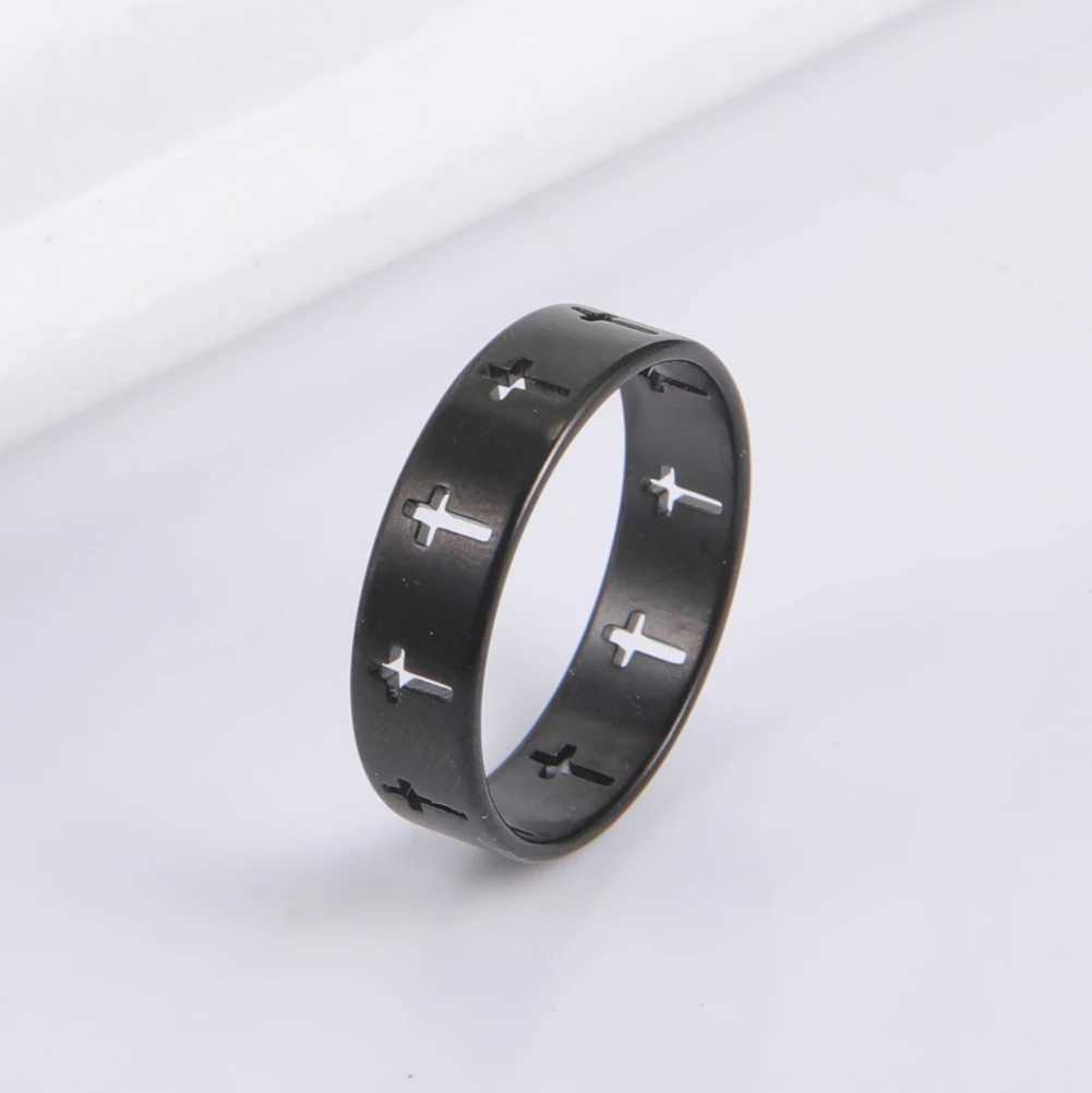 Skyrim Hollow Cross Mens Ring Women Supernatural Jesus Stainless Steel Engagement Couple Rings 2025 Jewelry Anniversary Gifts J251020