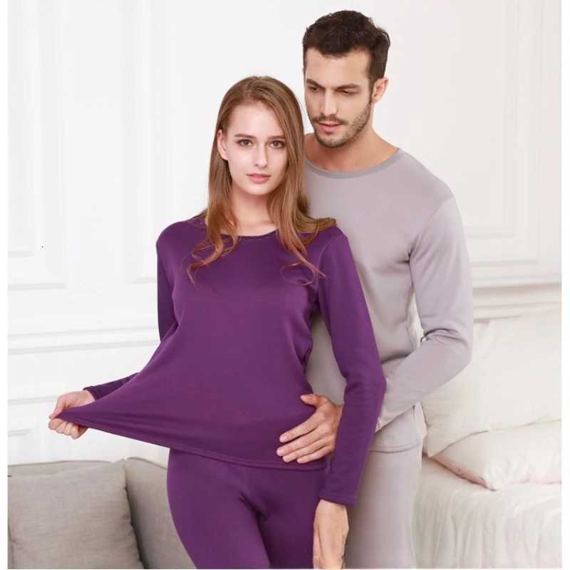 New Gold Fleece Thermal Underwear Set Women Men Oneck Thickened Warm AntiCold Home Sleepwear Plus Velvet Intimate Thermal SuitT251020