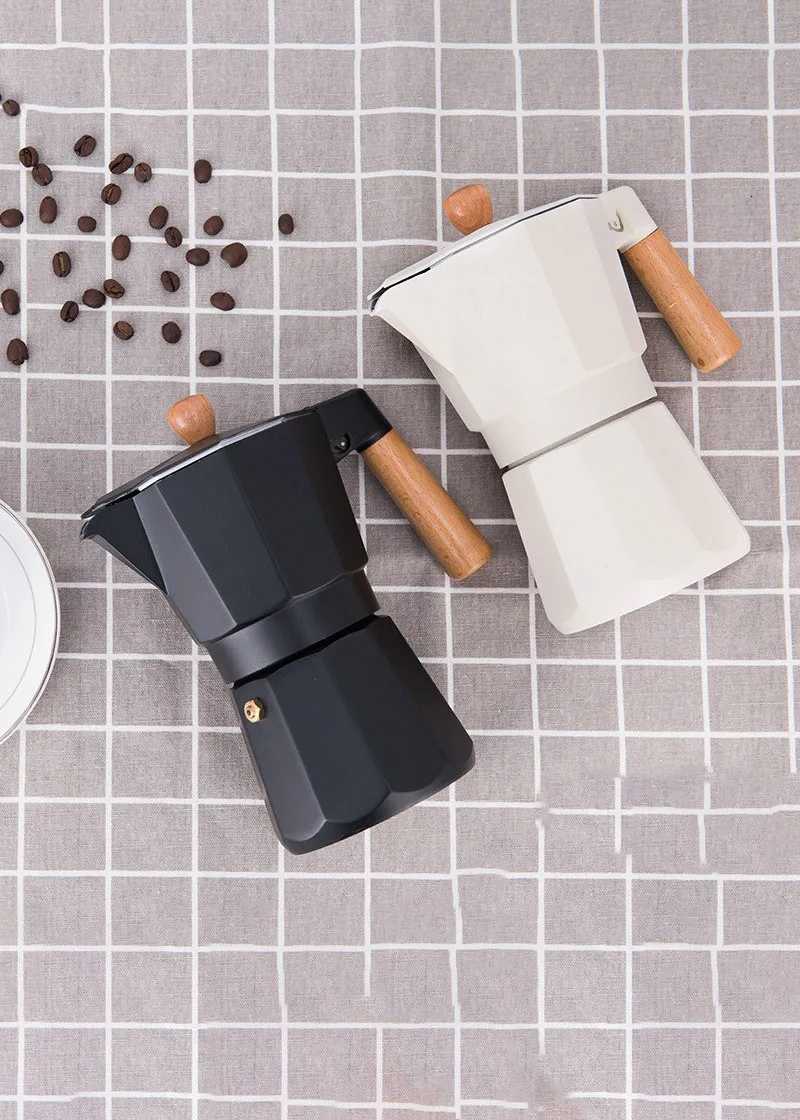 36cups Moka Pot Stovetop Camping Manual Cuban Coffee Maker Manual Camping Cuban Coffee Brewer for Making Cappuccino Latte Y251020